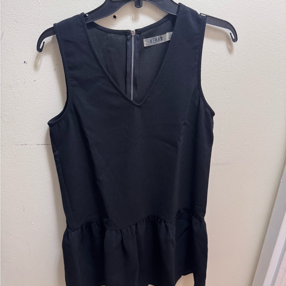 Rehab Black Sleeveless V-Neck Peplum dress size medium